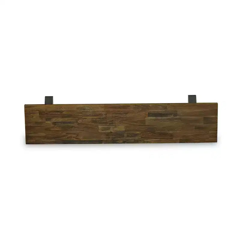 Banc de salle à manger moderne avec assise en bois, 183x38x46 cm, Noir/Espresso