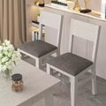 VECELO Rustic Wooden Dining Chairs, Rubber Wood Kitchen Chairs with Padded Seat & Backrest, Gray