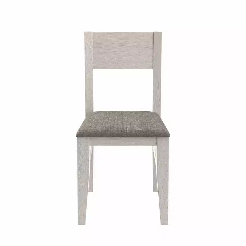 Chaises de salle à manger rustiques en bois, chaises de cuisine en bois d'hévéa avec assise et dossier rembourrés, gris