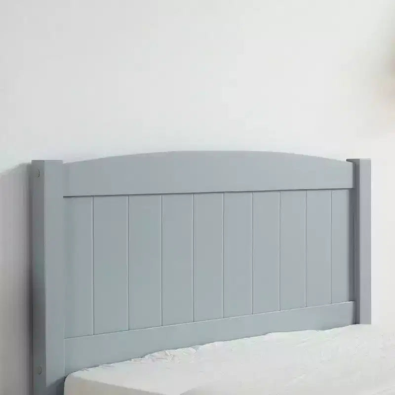Cadre de lit en bois massif gris, taille double