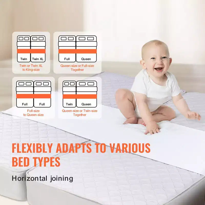 Pont de lit, Convertisseur de lit King size, Combleur d'espace King size pour lit réglable Connecteur de matelas Combleur d'espace de matelas