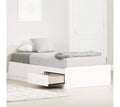 HomeStock 14.75 in.H Twin Size White with Storage Beds made of Particle Board Bed Frame
