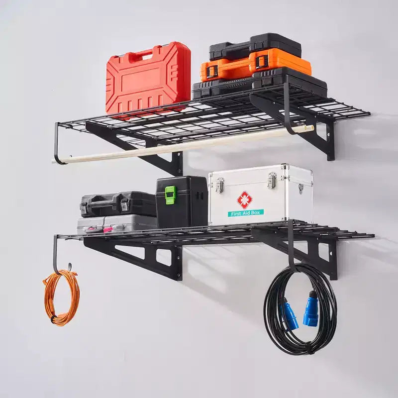 Étagères de rangement de garage, étagères de garage murales robustes de 1,2 m x 0,6 m, capacité de charge de 227 kg (au total), rack de rangement de garage