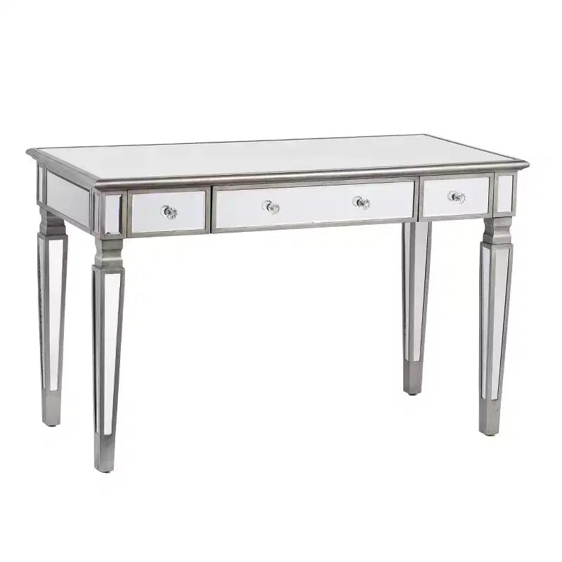 Wedlyn Mirrored Writing Desk - Silver - SEI