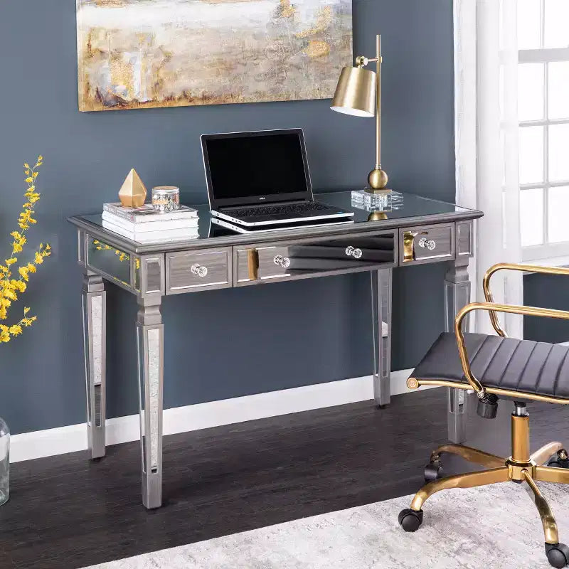 Bureau en miroir - Argenté