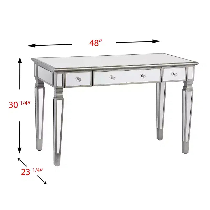 Bureau en miroir - Argenté