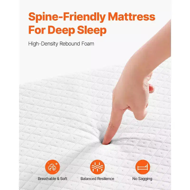 Lit pliant, lit escamotable 96,5 cm x 190,5 cm avec matelas de 10 cm, lit pliant simple avec cadre métallique robuste et matelas en mousse à mémoire de forme