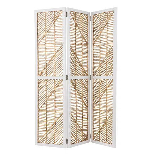 Quilino 3-Panel Woven Room Divider/Screen - Natural - SEI