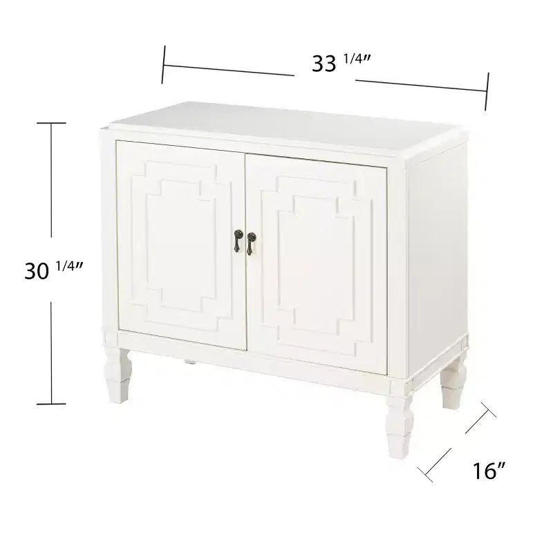 Bahut blanc antique à double porte - Blanc