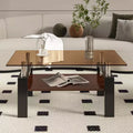 Table basse rectangulaire, plateau en verre trempé, table moderne pour salon, verre marron