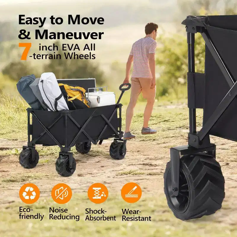 Chariot de jardin portatif pliable de 42 po de large