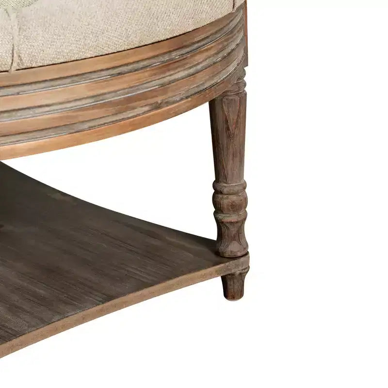 Table basse ronde Pouf imperméable avec design touffeté, Table d'appoint de canapé Repose-pieds rembourré Table basse de ferme Table basse de cocktail