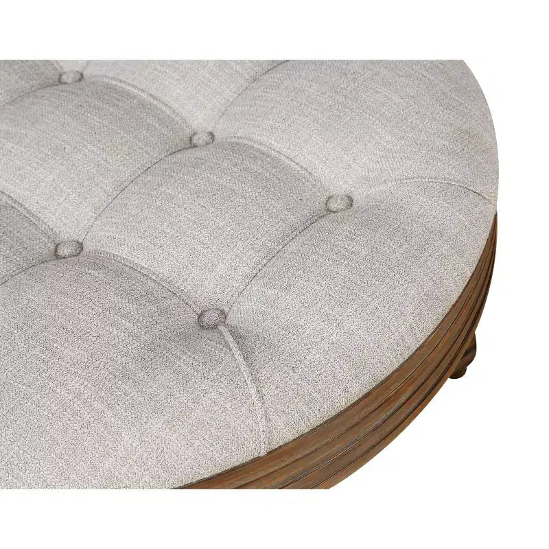 Table basse ronde Pouf imperméable avec design touffeté, Table d'appoint de canapé Repose-pieds rembourré Table basse de ferme Table basse de cocktail