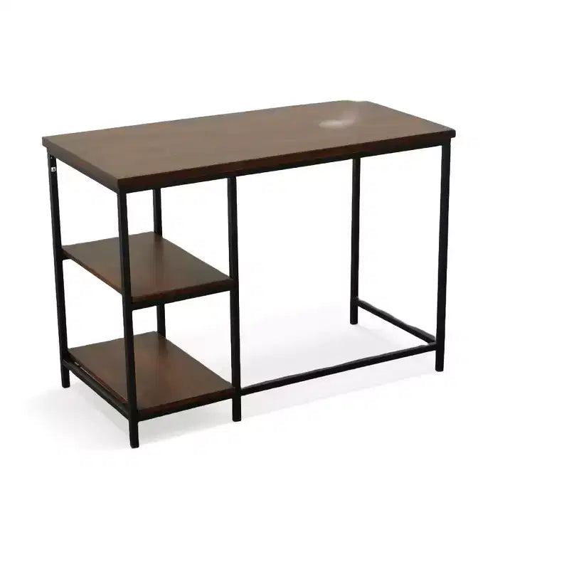 HomeRoots 42 Chestnut and Black Solid Wood and Metal Computer Desk