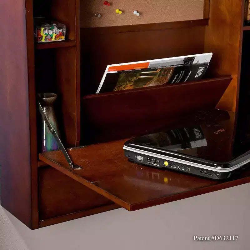 Bureau mural pour ordinateur portable - marron
