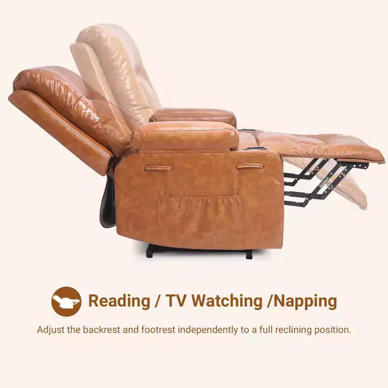 Fauteuil inclinable releveur électrique, Meuble réglable pour le dos et les jambes avec 3 positions, Poche latérale (largeur d'assise 22 + porte-gobelets)