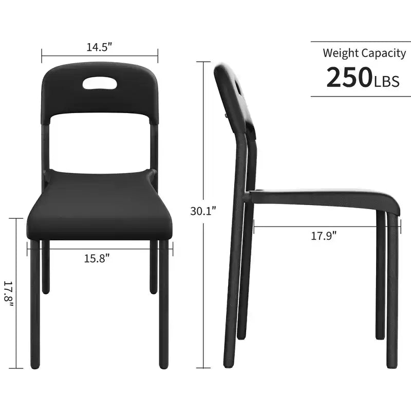 Chaises de salle à manger - Chaises modernes empilables, Chaise de salle à manger en plastique avec pieds en métal, Facile à assembler, Imperméable et résistante aux taches, pour l'intérieur et l'extérieur