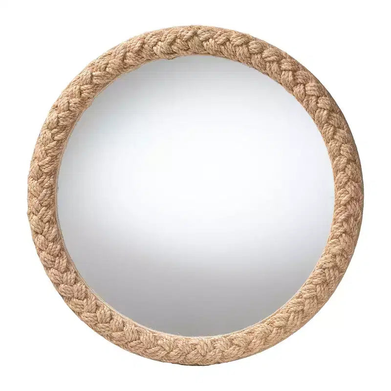 Miroir décoratif en corde tressée marine