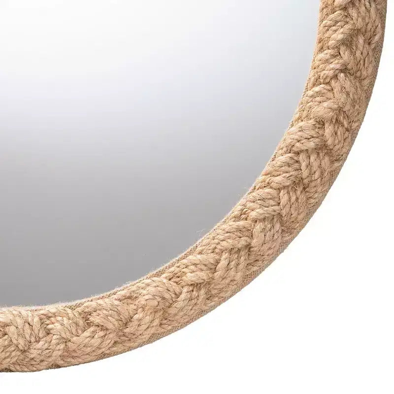 Miroir décoratif en corde tressée marine