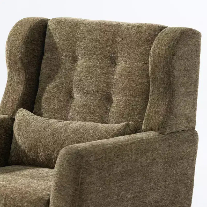 Fauteuil d'appoint moderne avec coussin rembourré et coussin décoratif, fauteuil de lecture avec pieds en bois, fauteuils d'appoint confortables pour le salon, la chambre à coucher