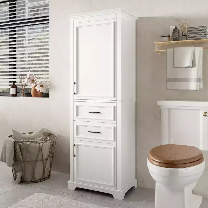 Meuble sous vasque de salle de bain autoportant de 180 cm, design moderne, portes et tiroirs amortis, étagères réglables/fixes, rangement peu encombrant