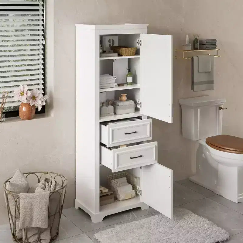 Meuble sous vasque de salle de bain autoportant de 180 cm, design moderne, portes et tiroirs amortis, étagères réglables/fixes, rangement peu encombrant