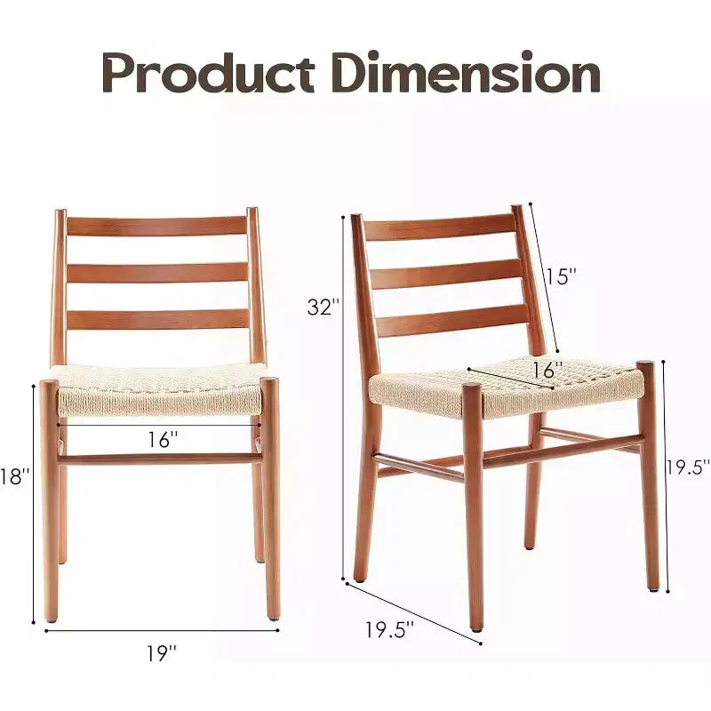 Chaises de salle à manger en bois avec assise tissée, chaises de salle à manger en métal entièrement assemblées avec dossier à lattes, chaises sans accoudoirs pour salon