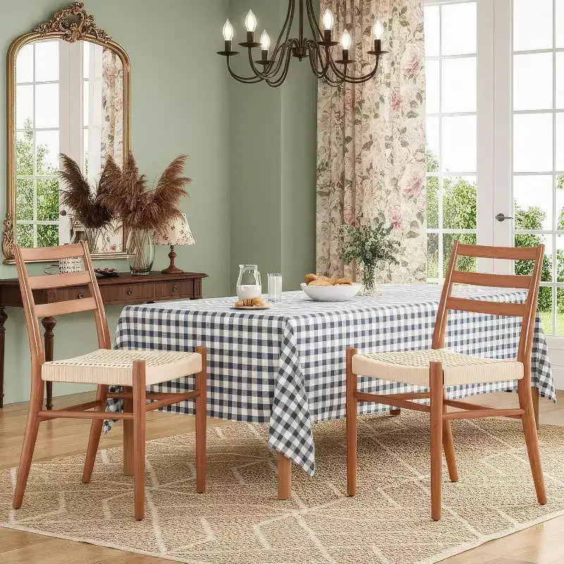Chaises de salle à manger en bois avec assise tissée, chaises de salle à manger en métal entièrement assemblées avec dossier à lattes, chaises sans accoudoirs pour salon