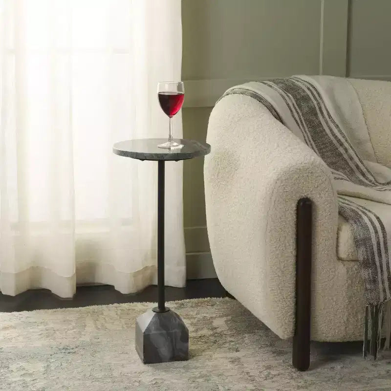 Table d’appoint – Marbre gris/Noir