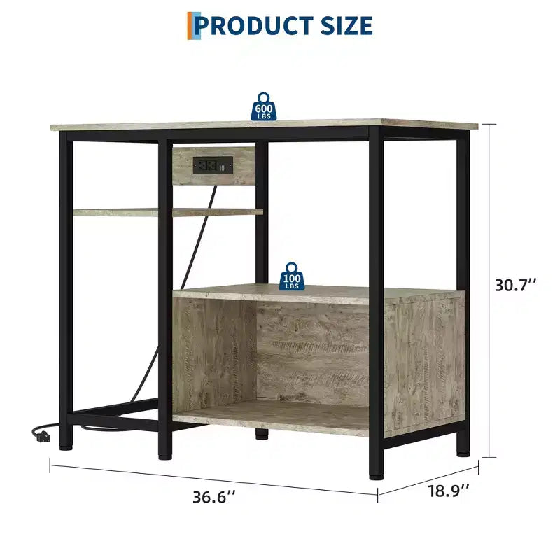 Meuble d'aquarium robuste pour aquarium de 150 à 190 litres, étagères de rangement à 4 niveaux en métal et bois avec prises de courant, organisateur solide pour poissons et tortues