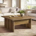Lantine Square Coffee Table, 39.4-Inch Farmhouse Cocktail Tea Center Table for Living Room, Rustic Brown