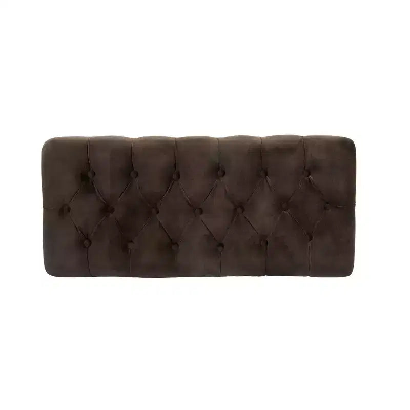 Banc de rangement capitonné avec pieds coniques en bois