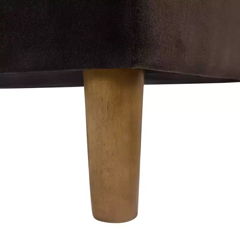 Banc de rangement capitonné avec pieds coniques en bois