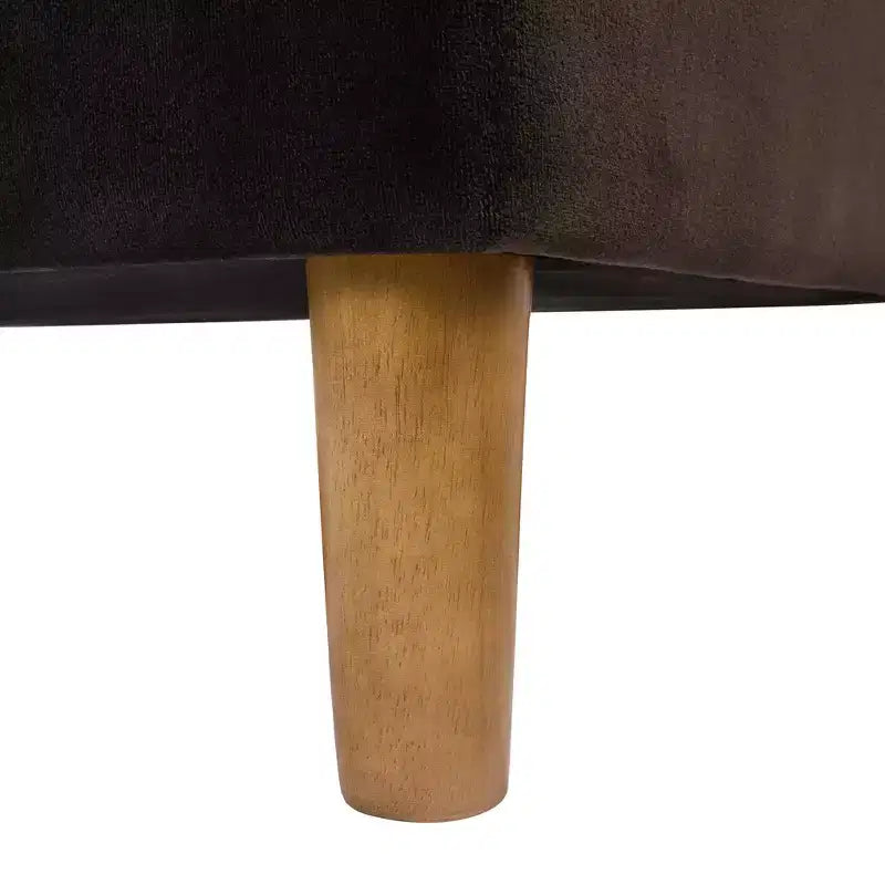 Banc de rangement capitonné avec pieds coniques en bois