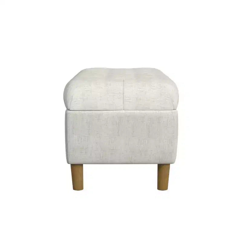 Banc de rangement capitonné avec pieds coniques en bois