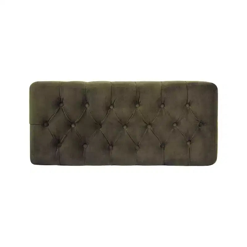 Banc de rangement capitonné avec pieds coniques en bois