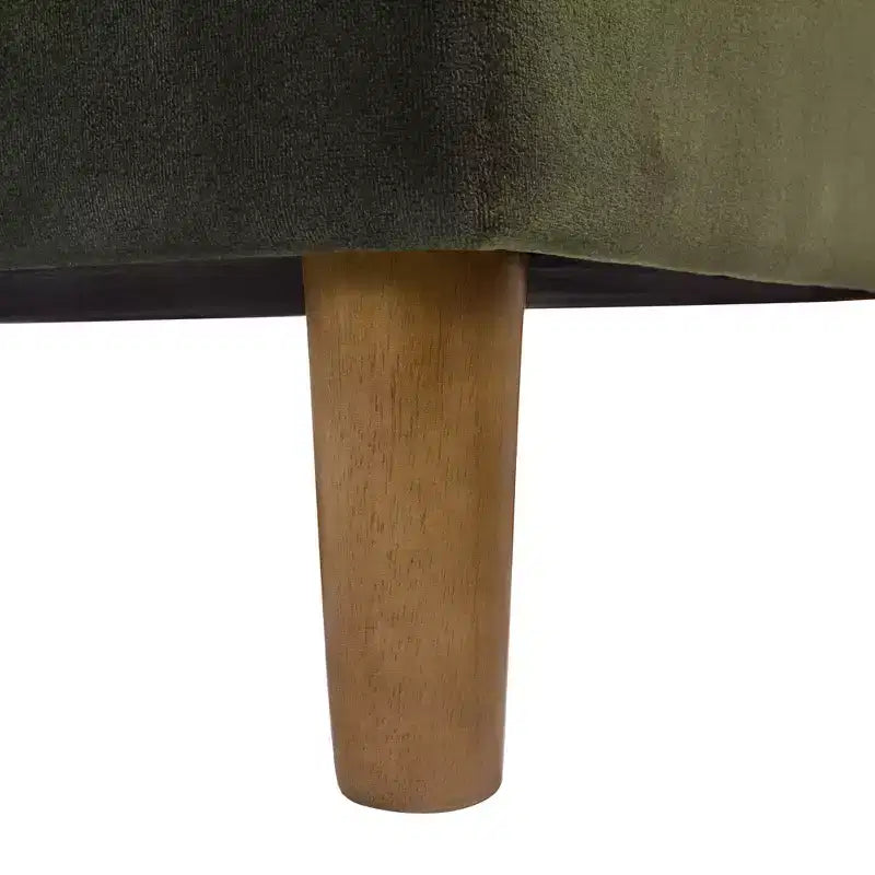 Banc de rangement capitonné avec pieds coniques en bois